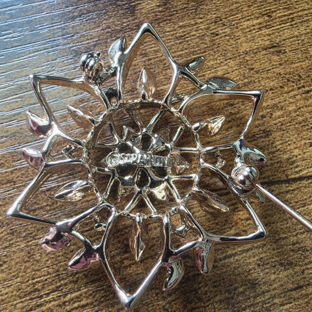 Vintage Sarah‎ Coventry Gold Tone Floral Filigree Brooch Pin Good Condition